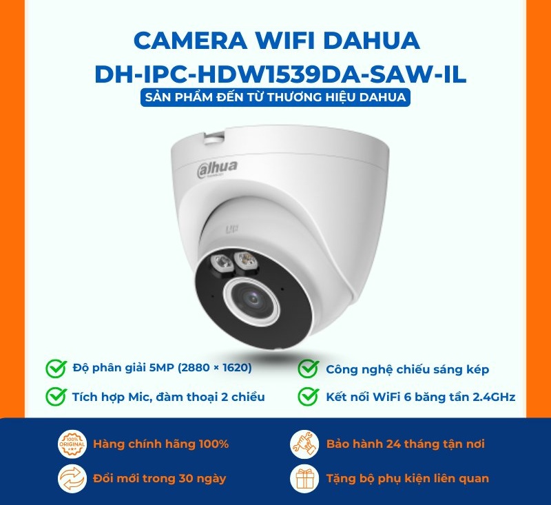 Camera wifi Dahua DH-IPC-HDW1539DA-SAW-IL
