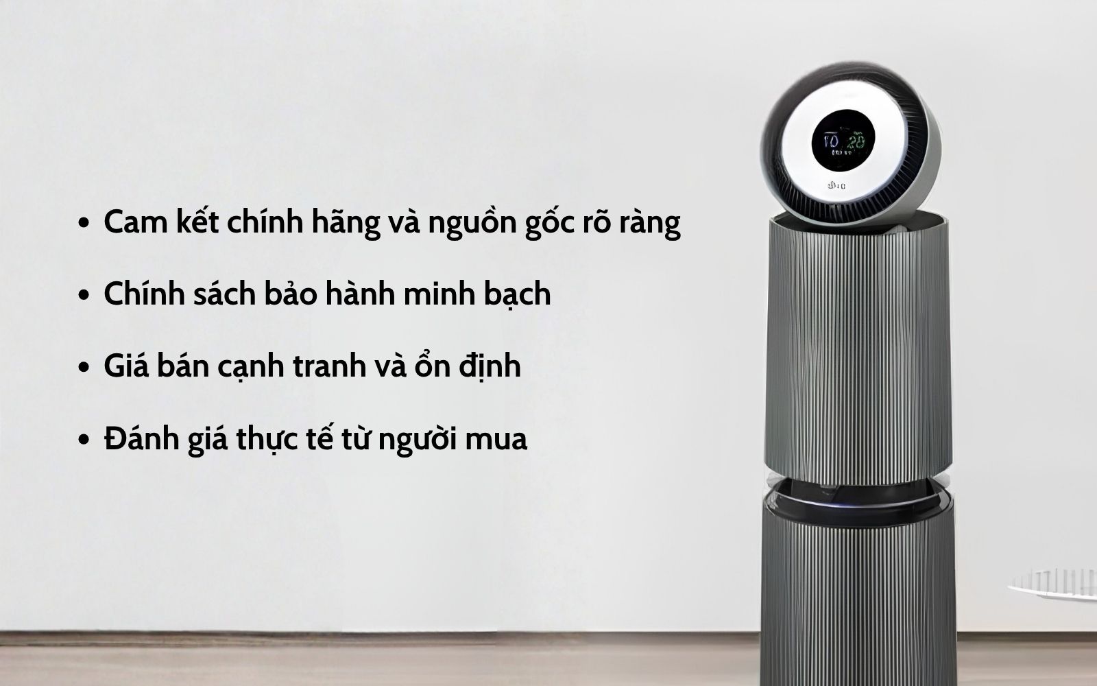 Tiêu chí chọn địa chỉ bán máy lọc không khí LG uy tín
