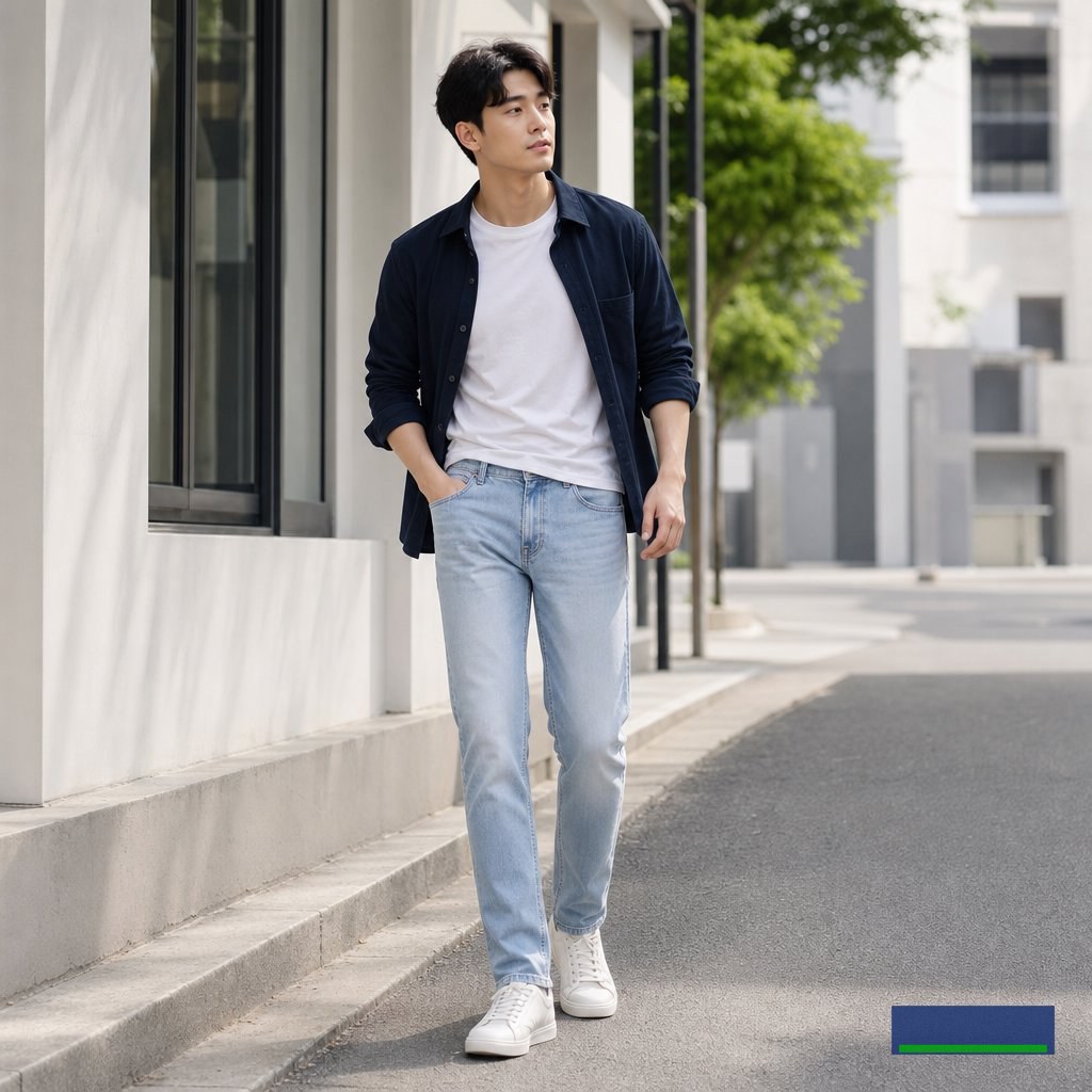 Quần jean denim wash nhẹ: lựa chọn dễ mặc cho nam giới trong nhịp sống đô thị