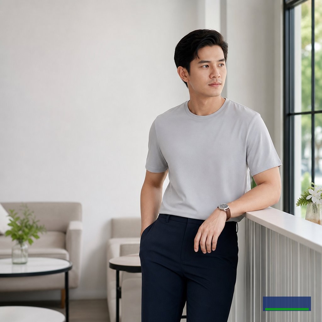 Áo phông nam tối giản và quy tắc ăn mặc lịch sự cho nam trong các buổi gặp mặt đời thường